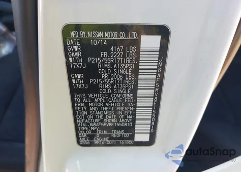 2015 Nissan Juke Sv from USA, damaged, VIN JN8AF5MV8FT550810